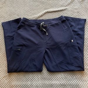NAVY YOLA SKINNY SCRUB PANTS